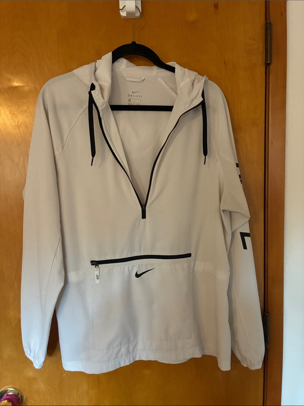 Nike White Pullover Hoodie with Black Trim